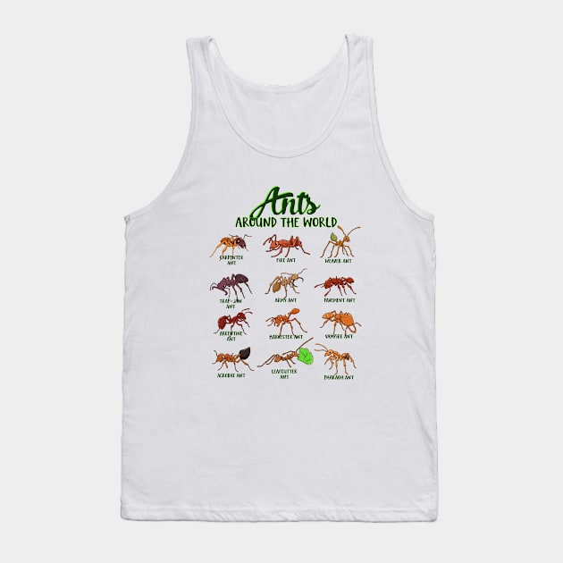 Ants around the world - types of ants Tank Top by Modern Medieval Design